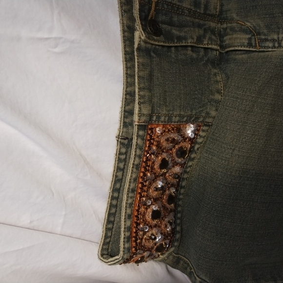 Express bedazzled jean skirt 7/8 - Picture 2 of 5